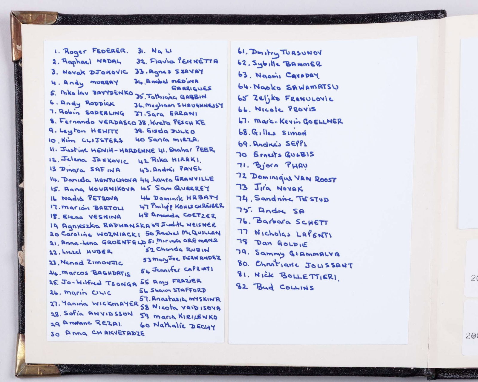 A tennis autograph album, 82 pages of notable champions - 2