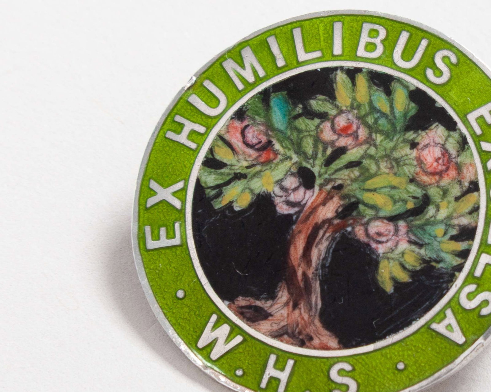 Silver and enamel Wimbledon High School brooch  - 2