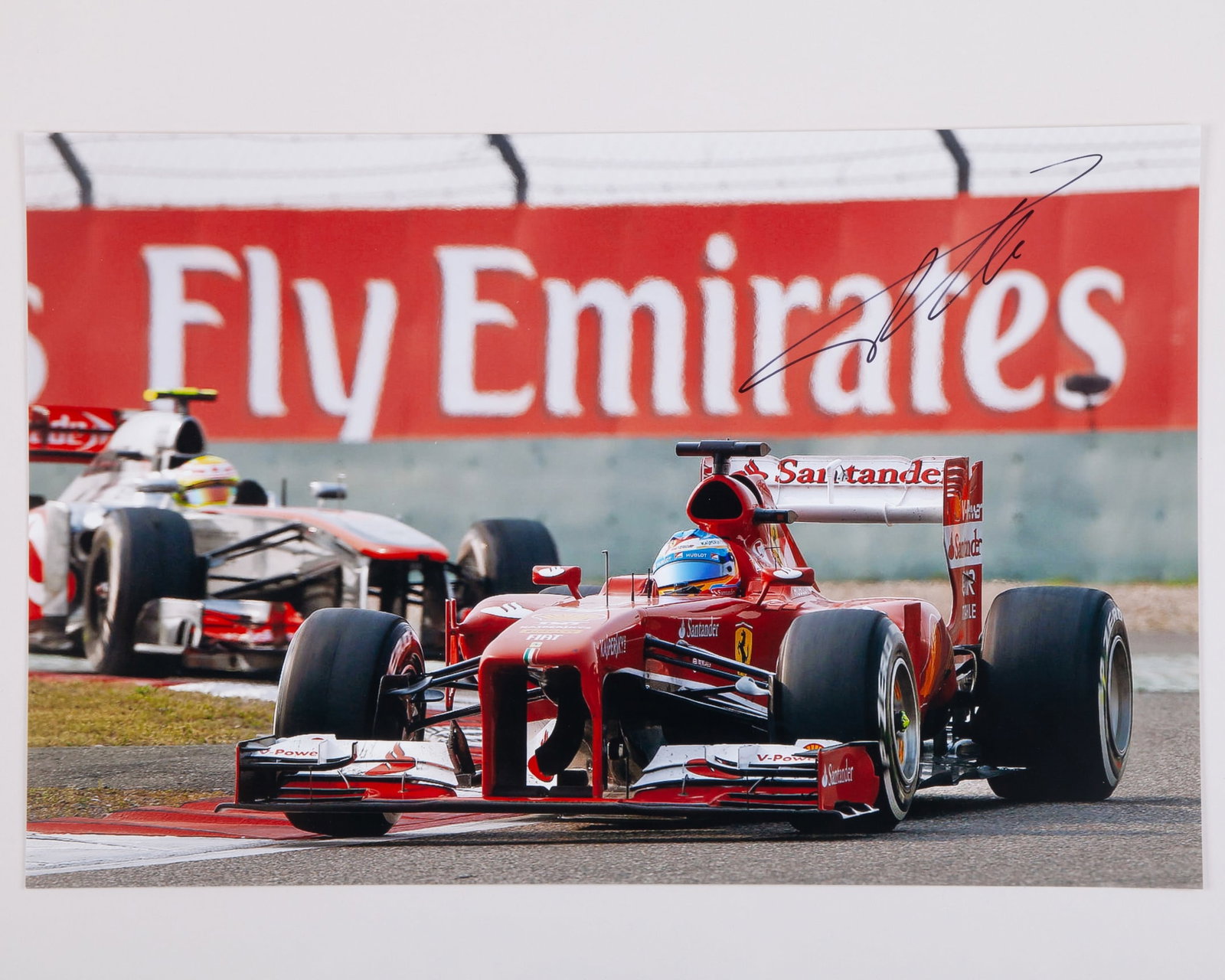 Four Fernando Alonso Signed Ferrari Large Photos (1 of 5)