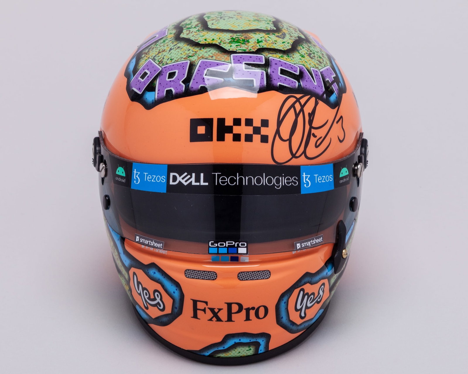 Daniel Ricciardo 2022 Signed McLaren F1 Team 1:2 Scale Arai Helmet: Daniel Ricciardo 2022 Signed McLaren F1 Team 1:2 Scale Arai Helmet.This 1:2 scale Arai helmet has been personally signed by F1 fan favourite Daniel Ricciardo.Complete in the original helmet box.