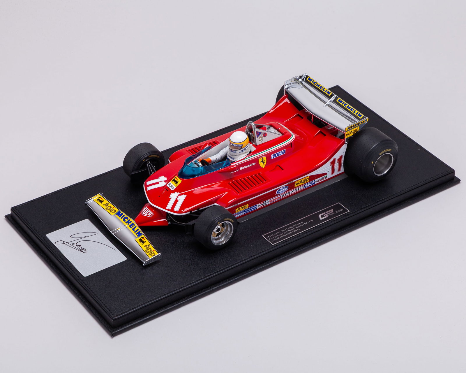 Jody Scheckter Signed 1979 Ferrari Monaco Grand Prix Limited Edition 1:12th Scale Model Car: Jody Scheckter Signed 1979 Ferrari Monaco Grand Prix Limited Edition 1:12th Scale Model Car.This limited-edition 1:12 scale model depicts the Ferrari driven and won by Jody Scheckter at the 1979 Monac