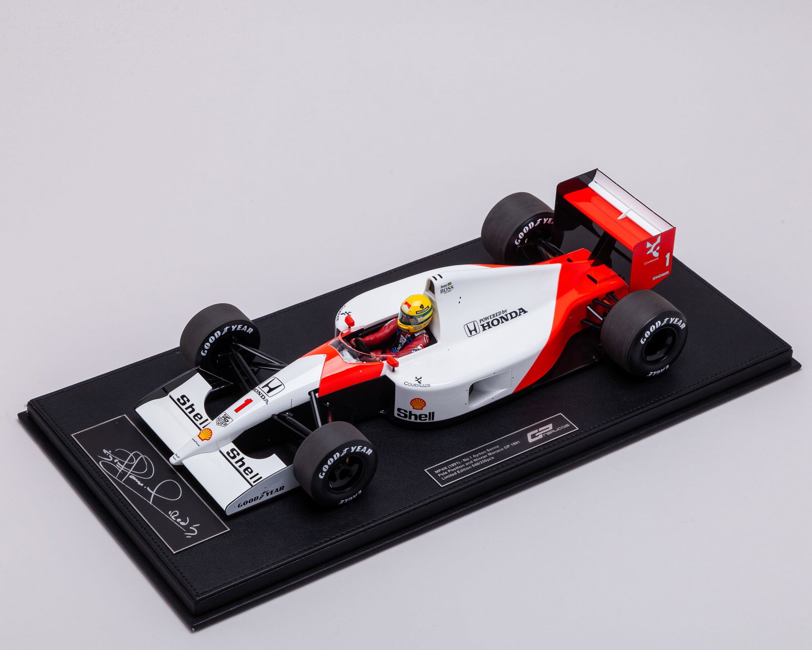 Ayrton Senna 1991 Monaco Grand Prix Limited 1:12 Scale Model Car Signed by Nigel Mansell (1 of 9)