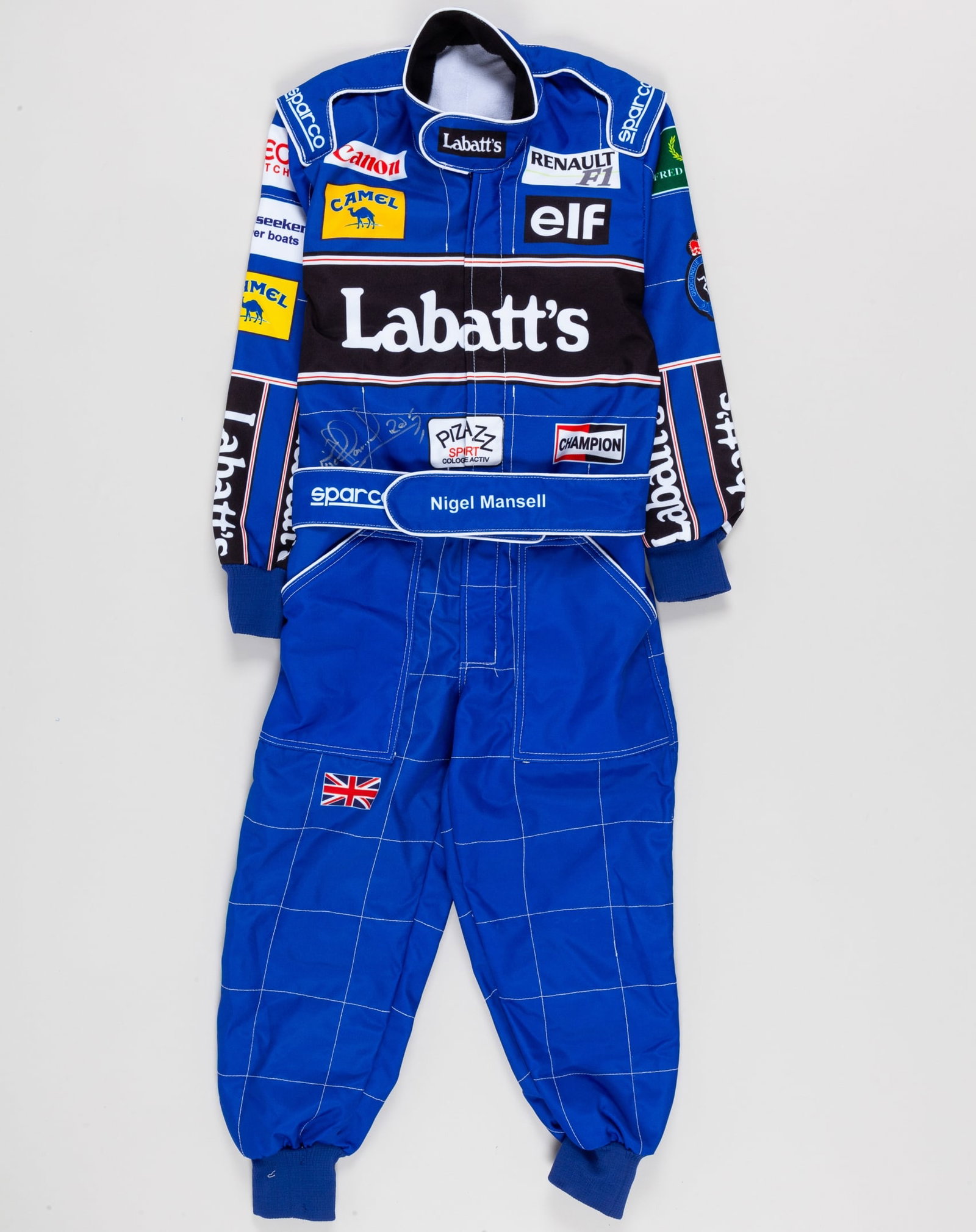 Nigel Mansell Signed Williams Replica Kids Race Suit (1 of 7)