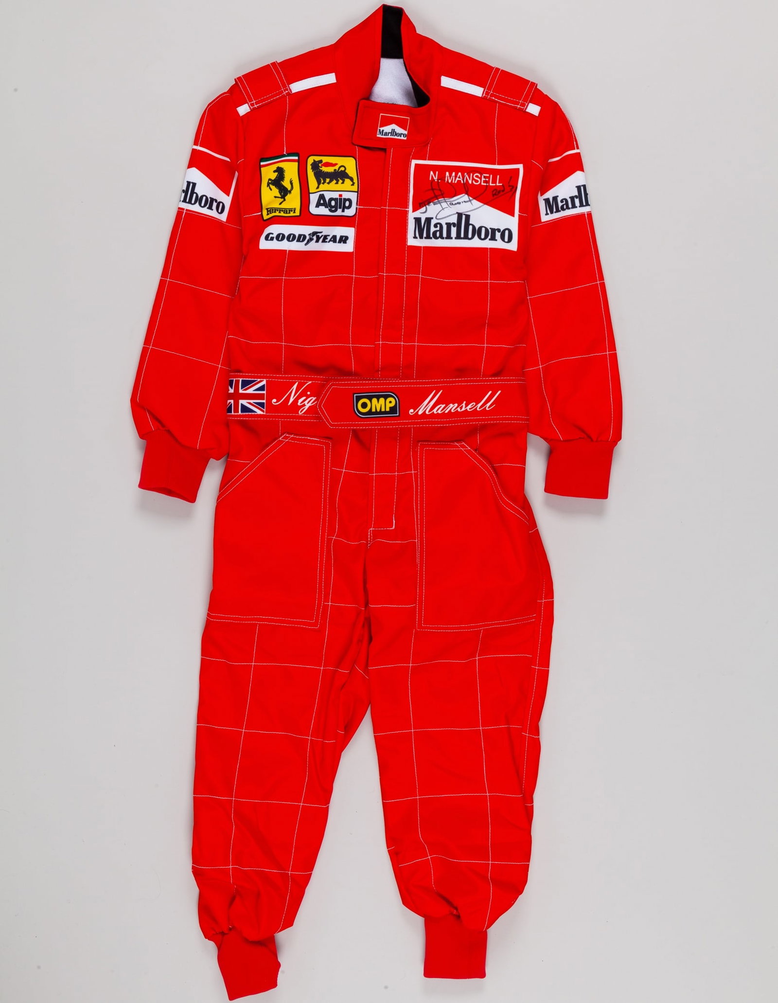 Nigel Mansell Signed Ferrari Replica Kids Race Suit (1 of 7)