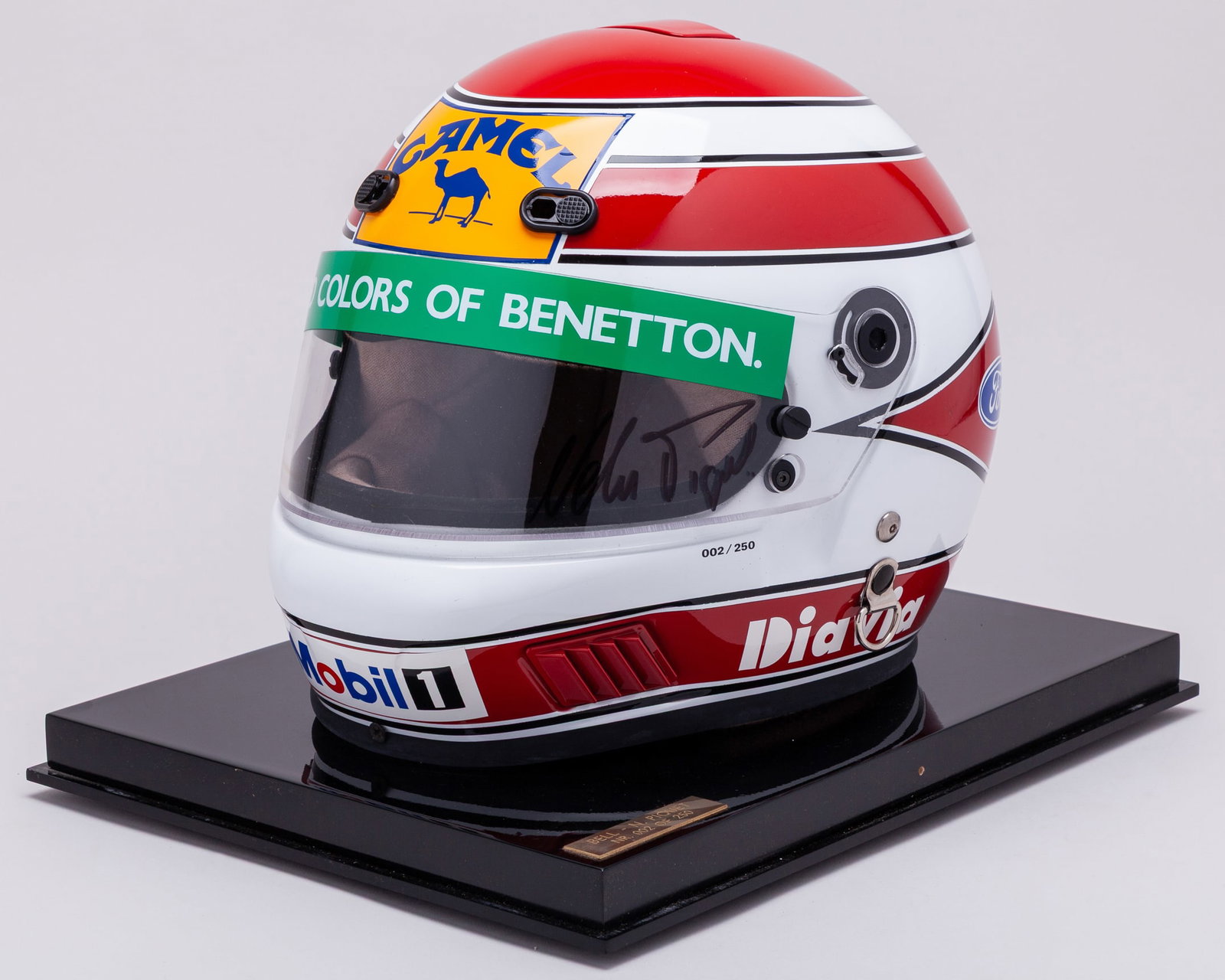 Nelson Piquet Signed Limited Edition Official Bell Replica Helmet: Nelson Piquet Signed Limited Edition Official Bell Replica Helmet.?This is a limited edition official Bell replica helmet, personally signed by 3-time F1 World Champion Nelson Piquet.?The helmet is li