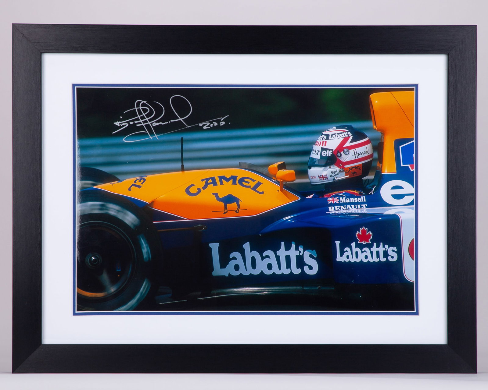 Nigel Mansell Signed Williams Renault Framed Photo (1 of 2)
