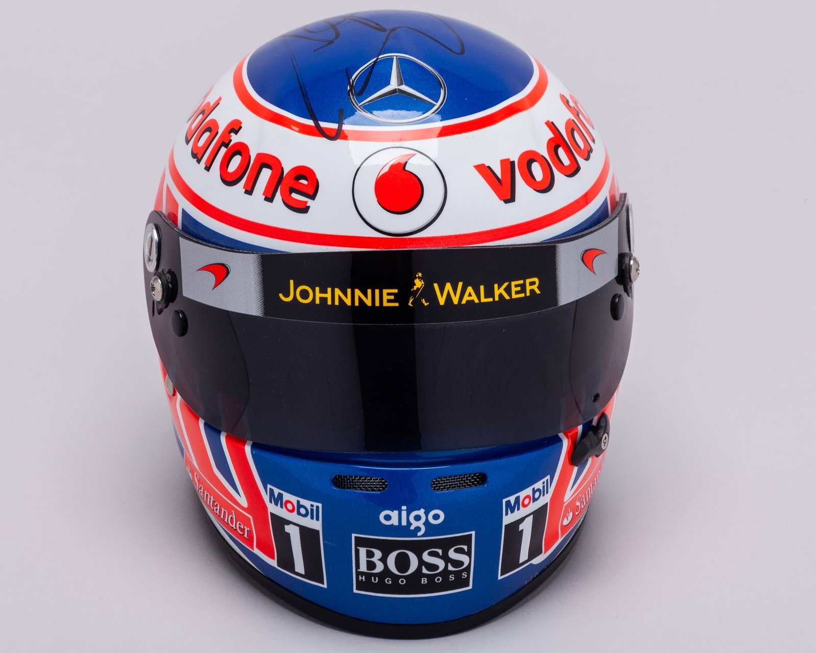 Jenson Button 2011 Signed McLaren 1:2 Scale Arai Helmet - Japanese Grand Prix Special Design (1 of 8)