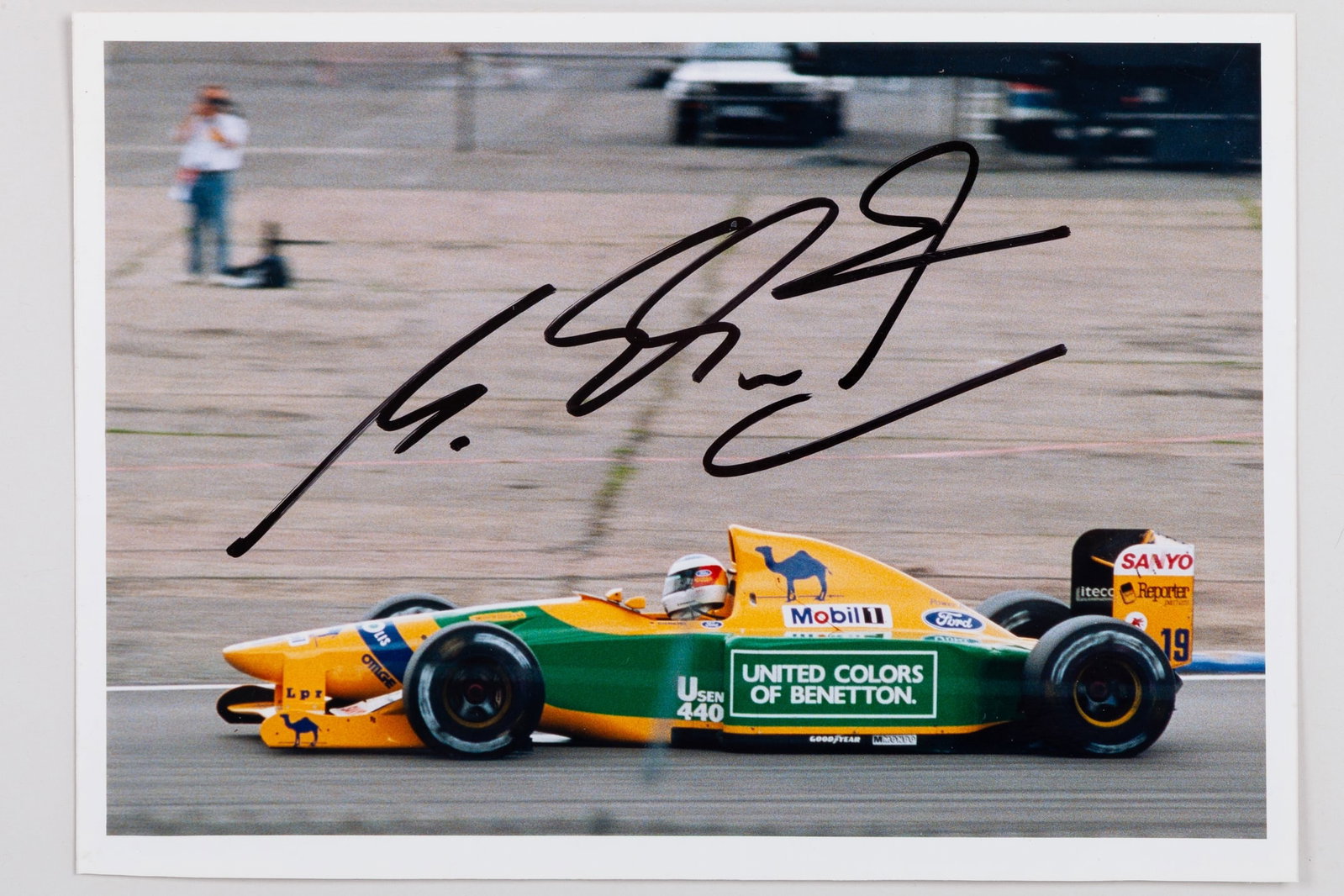 Michael Schumacher Signed Camel Benetton Ford Photo (1 of 2)