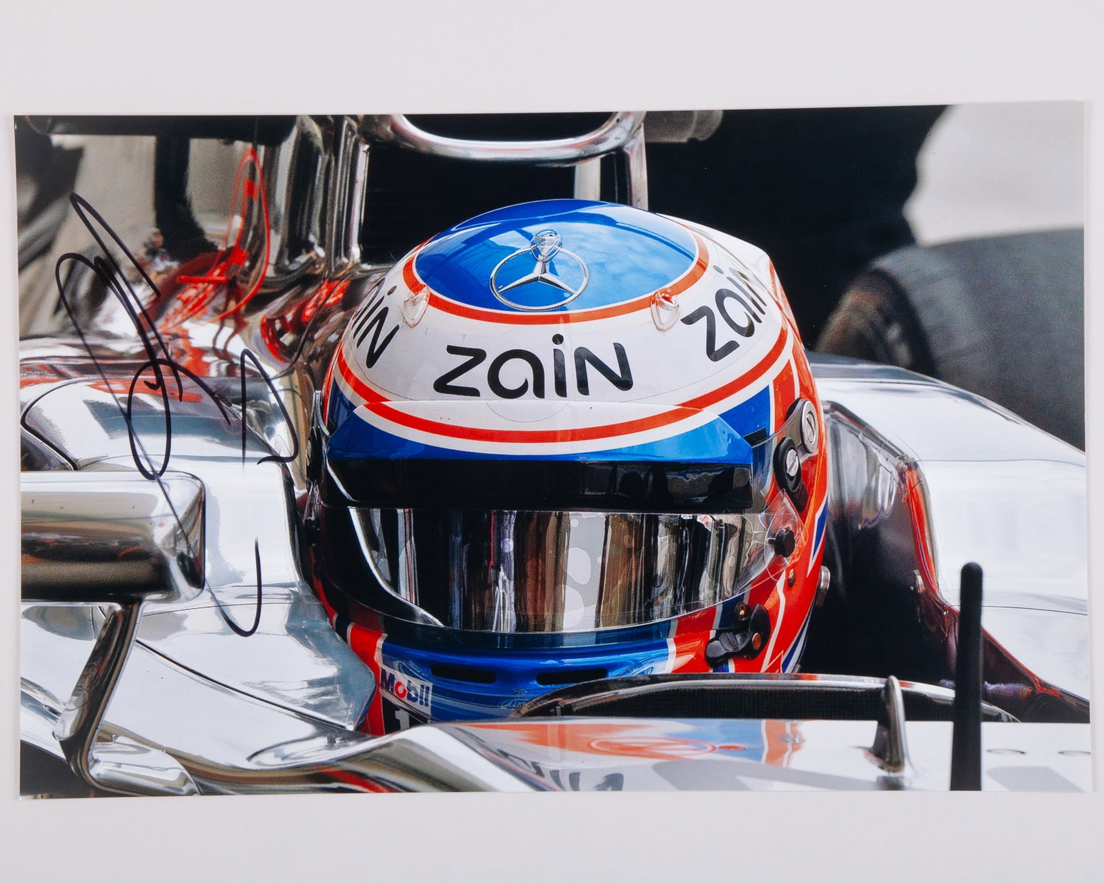 Jenson Button Signed McLaren Large Photo: Jenson Button Signed McLaren Large Photo.The photo measures 46cm length x 30cm width.