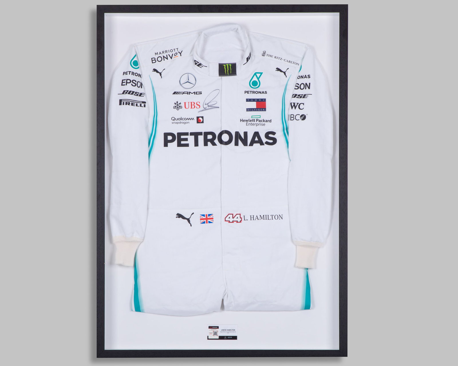 Lewis Hamilton 2019 Mercedes Signed Framed Official Licensed Replica Race Suit (1 of 4)