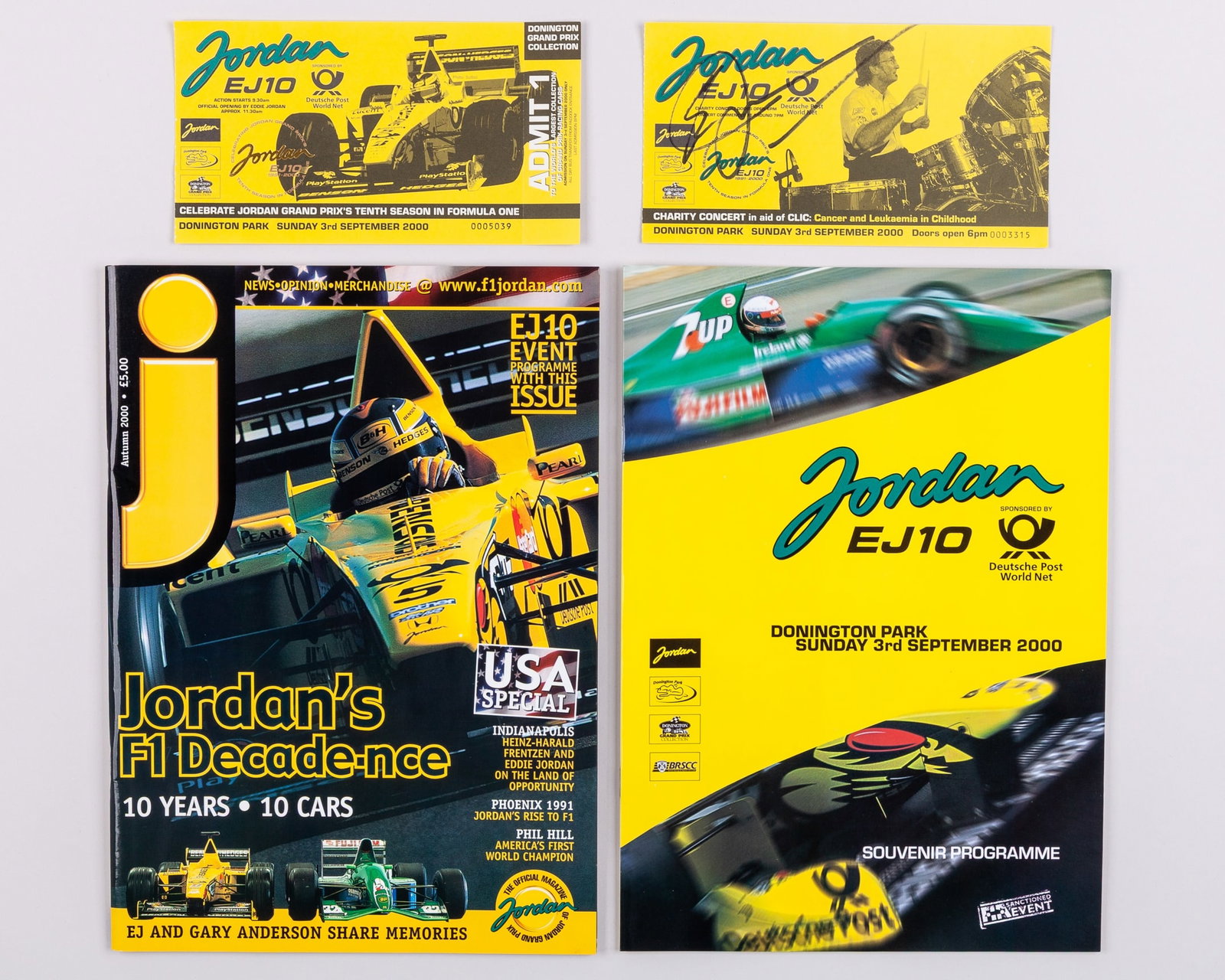 Jordan Grand Prix Official Magazine, Programme & Signed Eddie Jordan Concert Ticket (1 of 6)