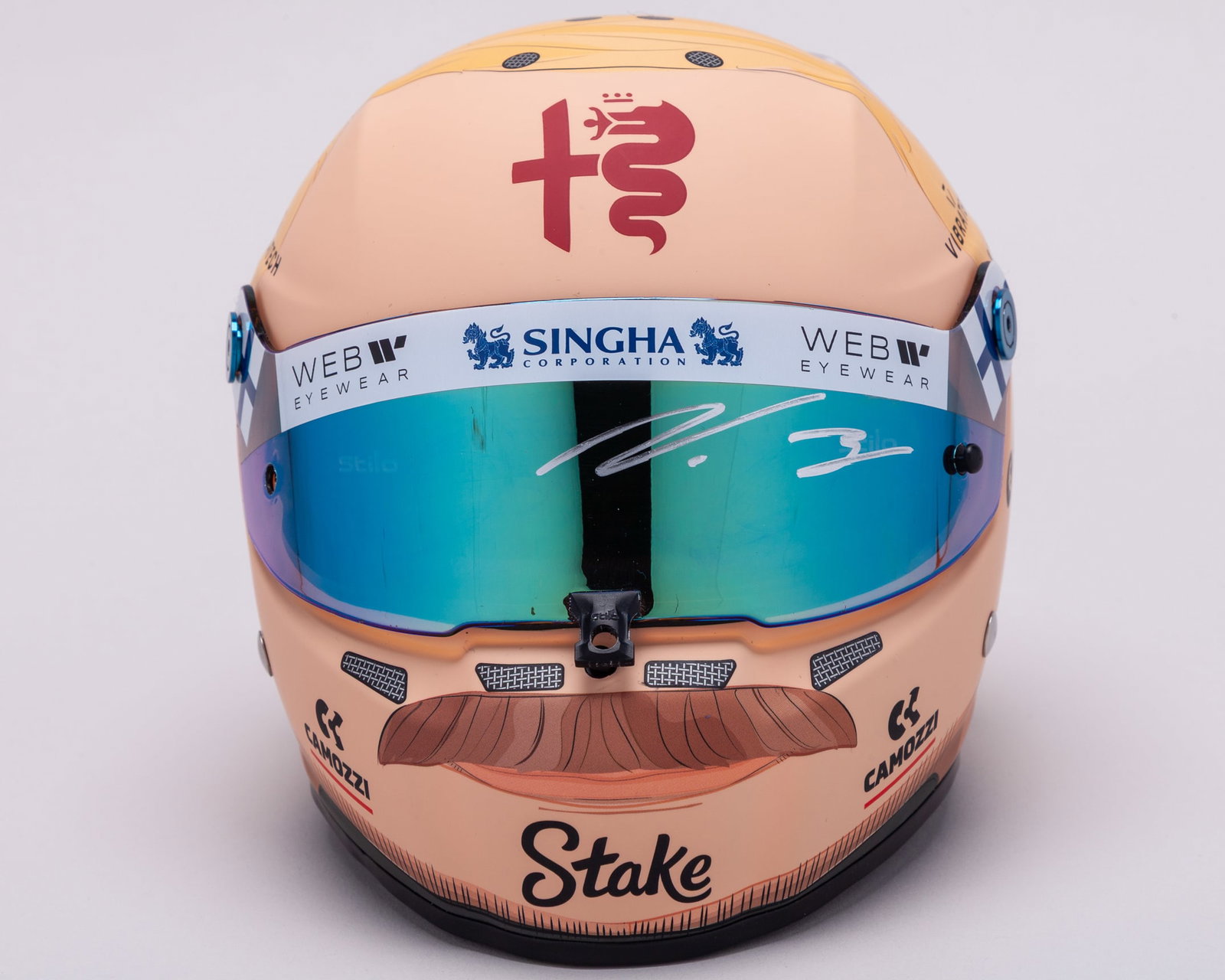 Valtteri Bottas Signed Alfa Romeo F1 Team Stake 1:2 Scale Stilo Helmet (1 of 9)