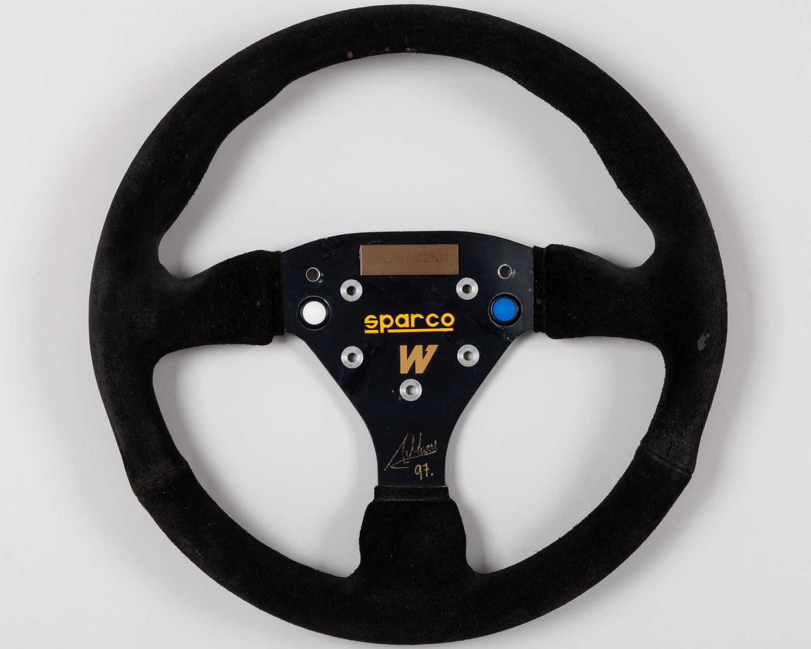 Alain Menu 1997 Williams Renault Laguna Signed Used Steering Wheel (1 of 5)