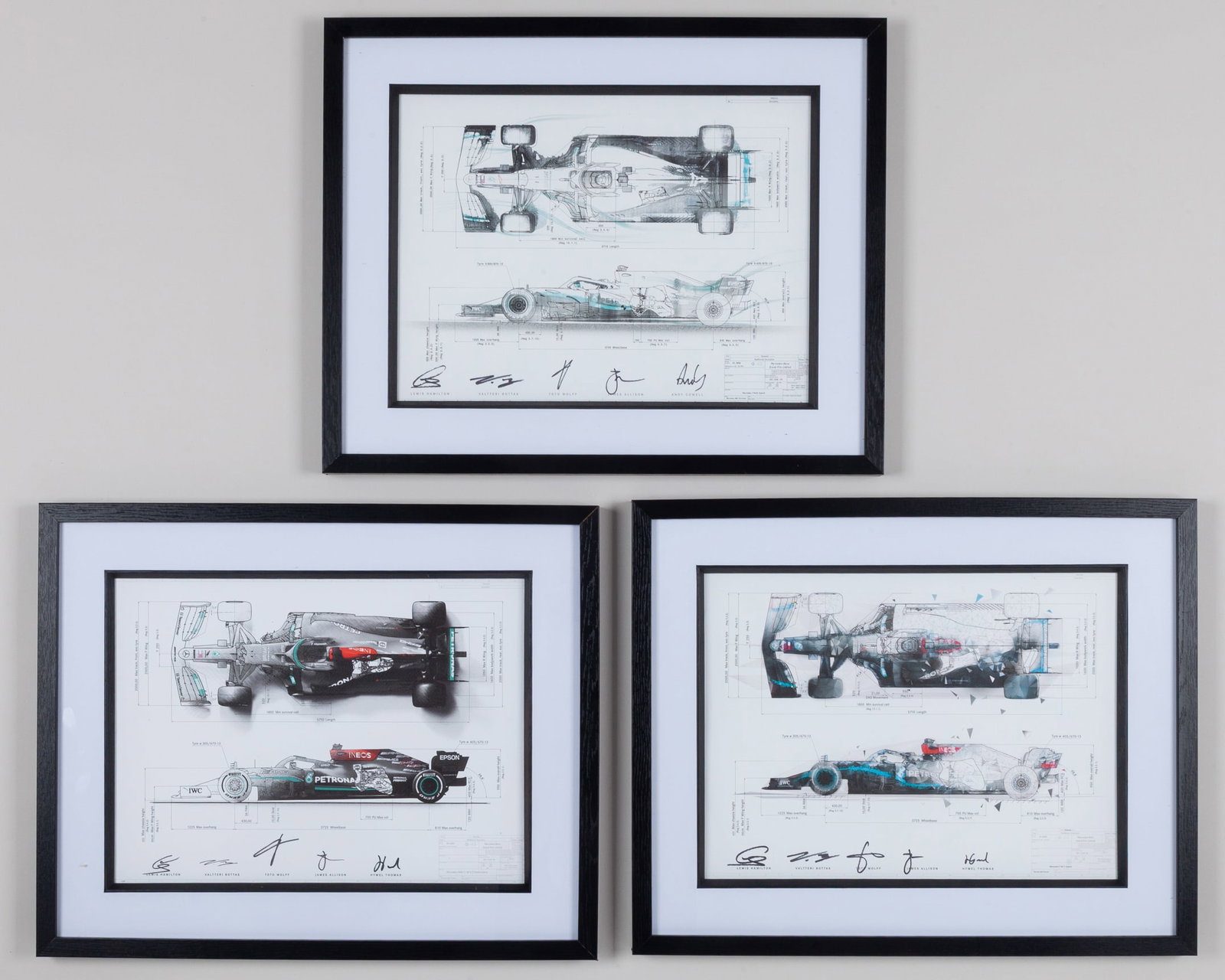 Complete set of Mercedes Signed Technical Drawings, Medals, and Model Cars (1 of 9)