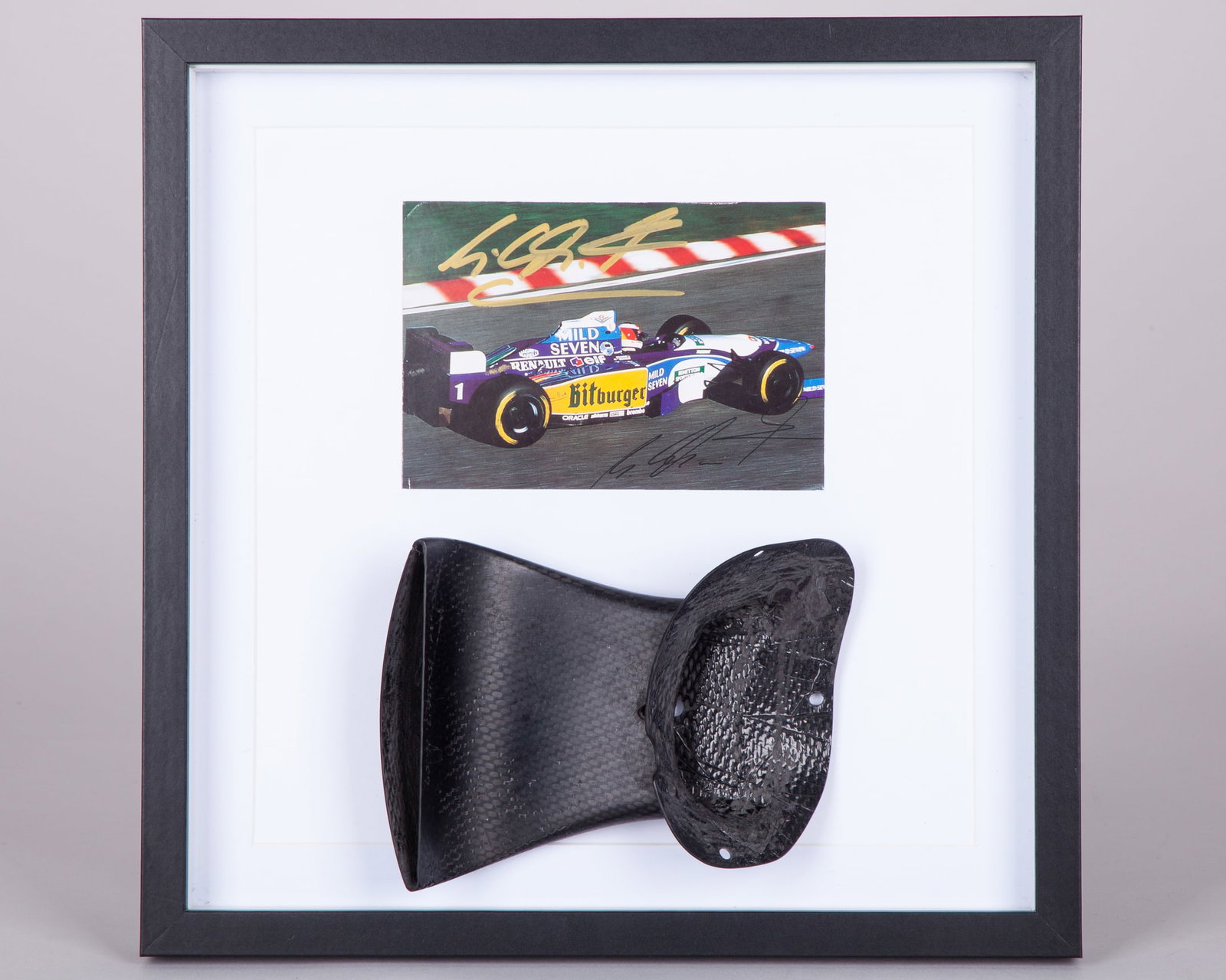 Michael Schumacher 1994 Benetton B194 Framed Used Front Brake Duct with Signed Driver Card (1 of 4)
