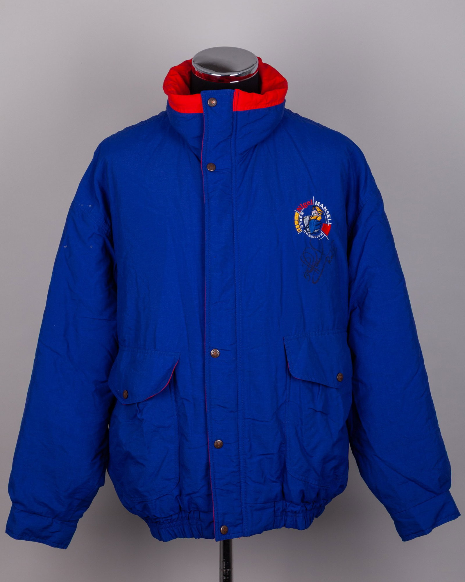 Nigel Mansell Signed Used Jacket: Nigel Mansell Signed Used Jacket.This jacket has been used and personally signed by Formula One World Champion, Nigel Mansell.