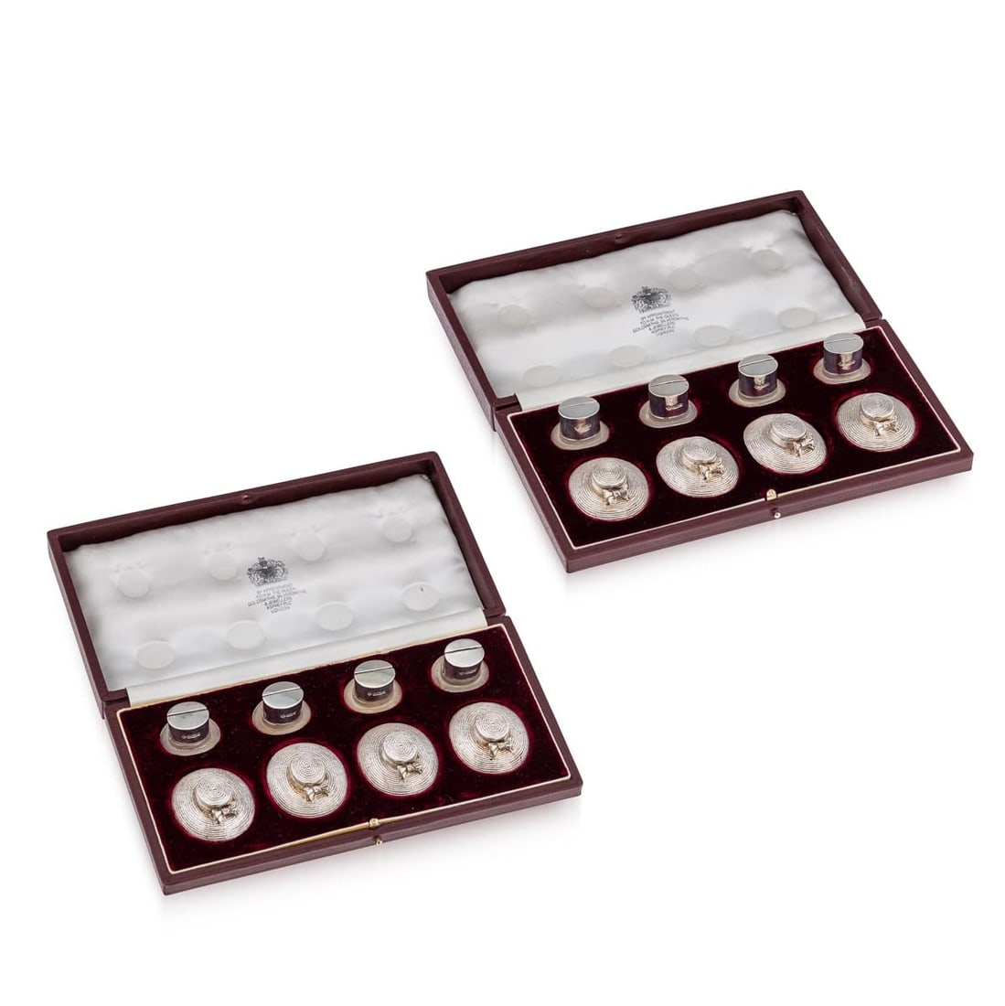 SUPERB 20thC SET OF SIXTEEN SOLID SILVER MENU HOLDERS, ASPREY & CO c.1990 (1 of 17)