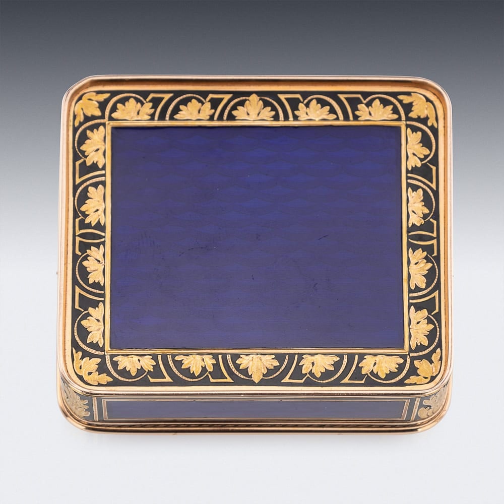 ANTIQUE 19thC GERMAN 18k GOLD & ENAMEL SNUFF BOX, RAPHAEL'S SISTINE MADONNA, HANAU c.1810 - 8