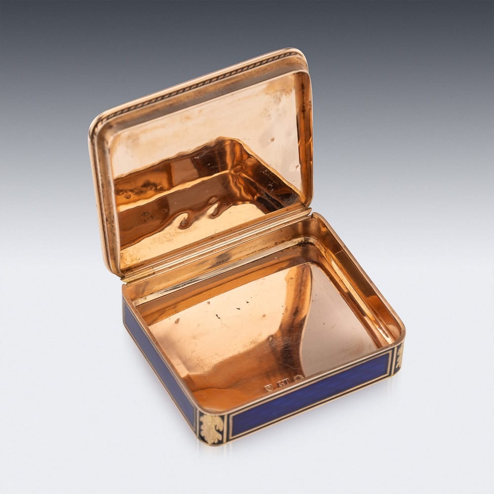ANTIQUE 19thC GERMAN 18k GOLD & ENAMEL SNUFF BOX, RAPHAEL'S SISTINE MADONNA, HANAU c.1810 - 9