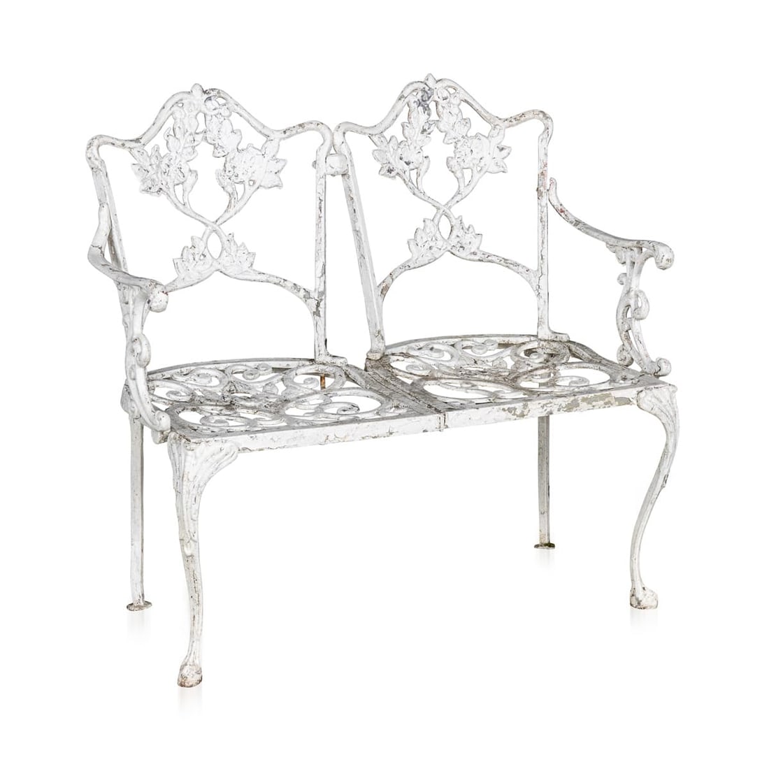 MID 20thC ENGLISH TWO-SEATER GARDEN BENCH (1 of 18)