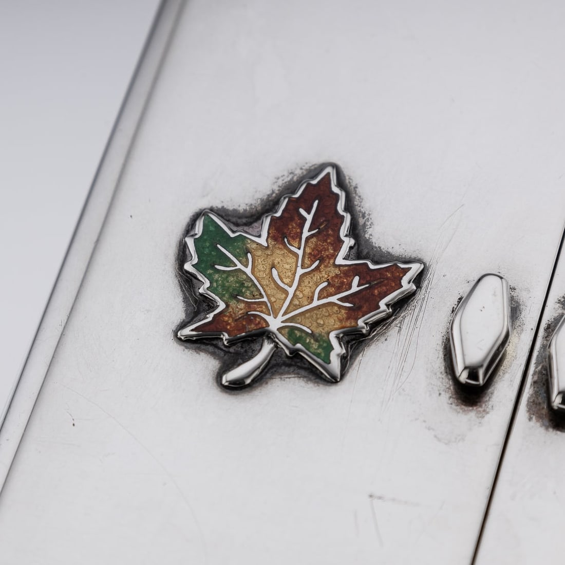 ANTIQUE 20thC CANADIAN SOLID SILVER & ENAMEL PLAYING CARDS BOX, TORONTO c.1920 - 11