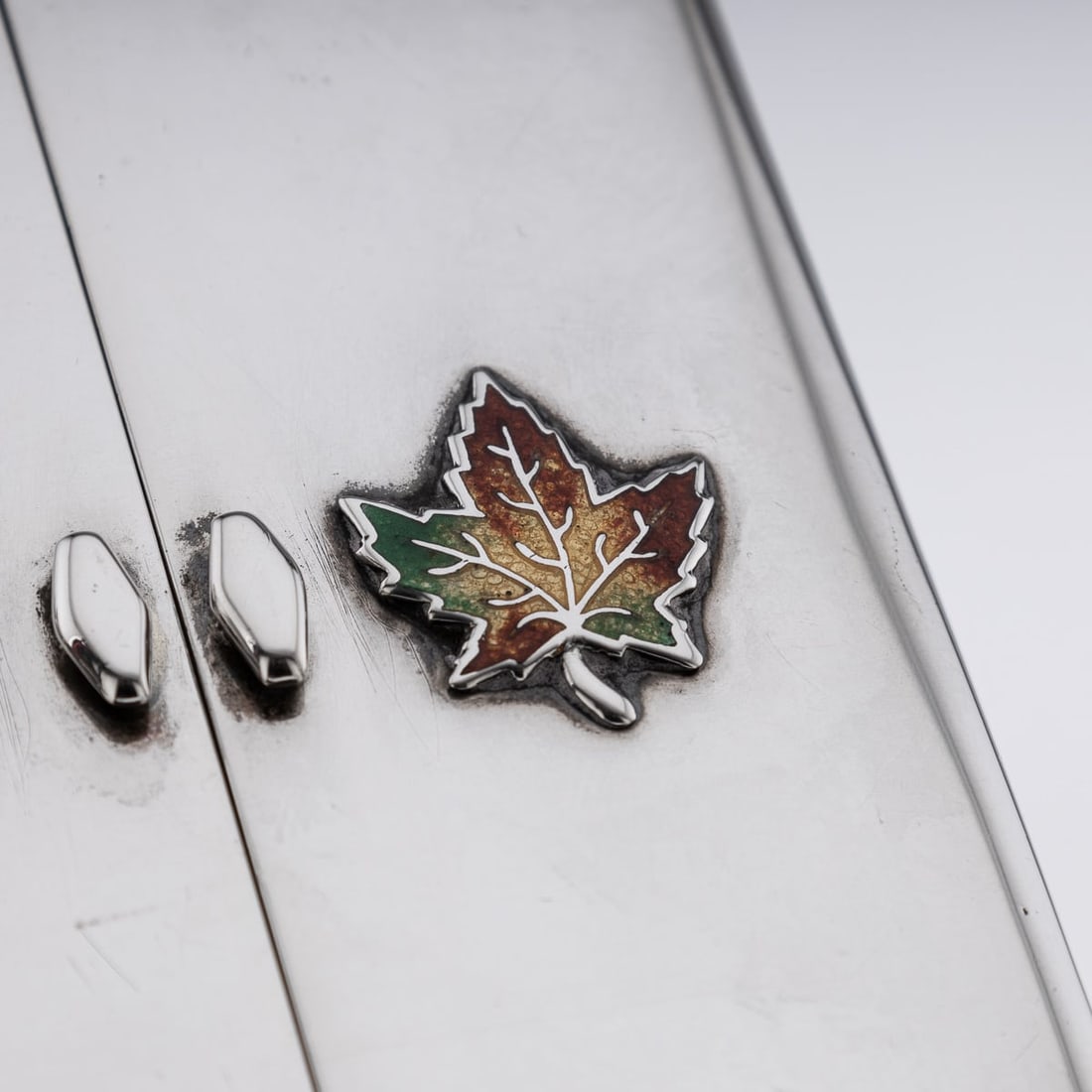 ANTIQUE 20thC CANADIAN SOLID SILVER & ENAMEL PLAYING CARDS BOX, TORONTO c.1920 - 14