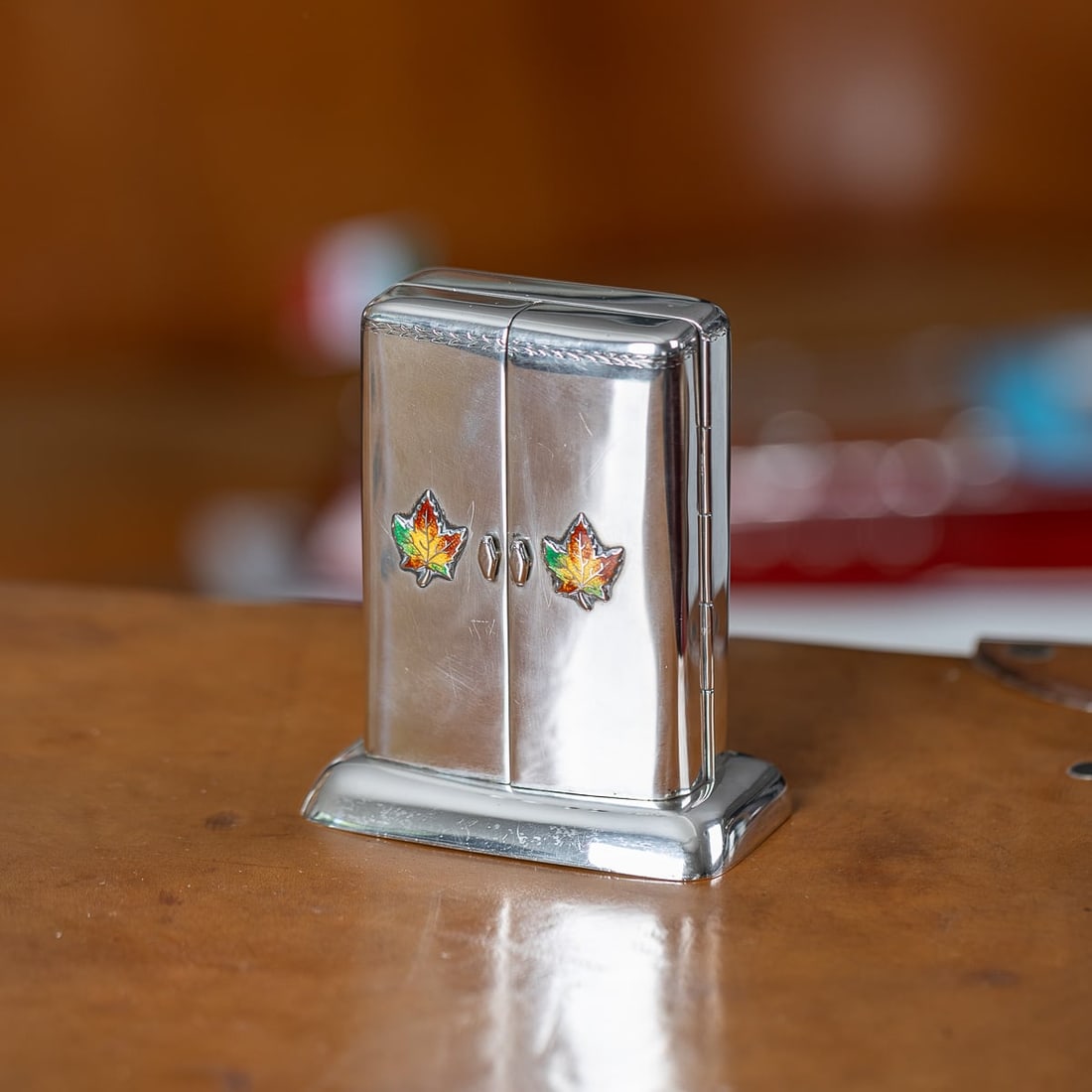 ANTIQUE 20thC CANADIAN SOLID SILVER & ENAMEL PLAYING CARDS BOX, TORONTO c.1920 - 2