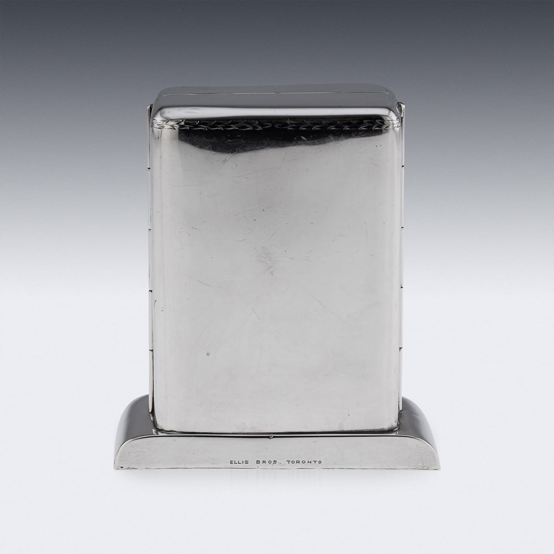 ANTIQUE 20thC CANADIAN SOLID SILVER & ENAMEL PLAYING CARDS BOX, TORONTO c.1920 - 6