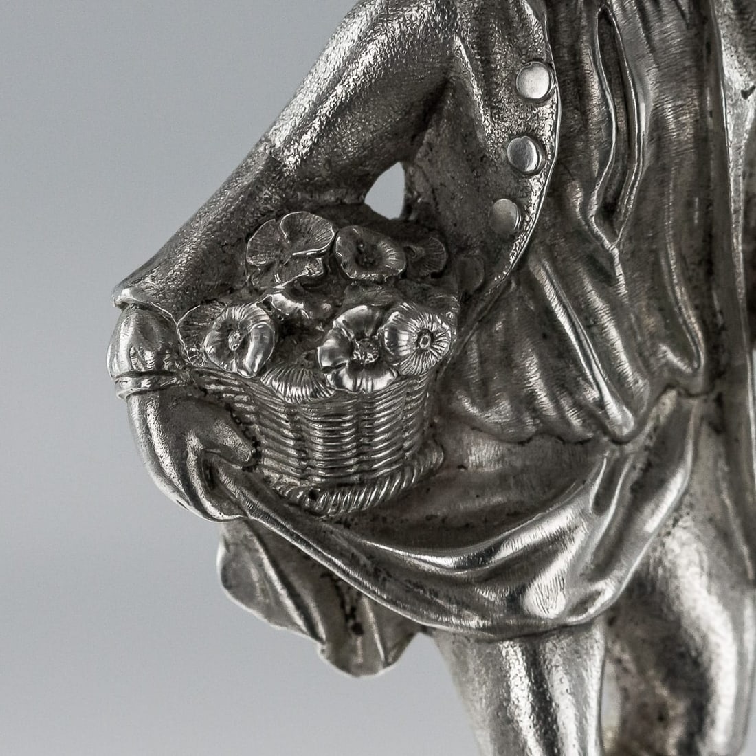 ANTIQUE 19thC VICTORIAN SOLID SILVER PAIR OF FIGURAL COMPORTS, C & G FOX c.1852 - 16