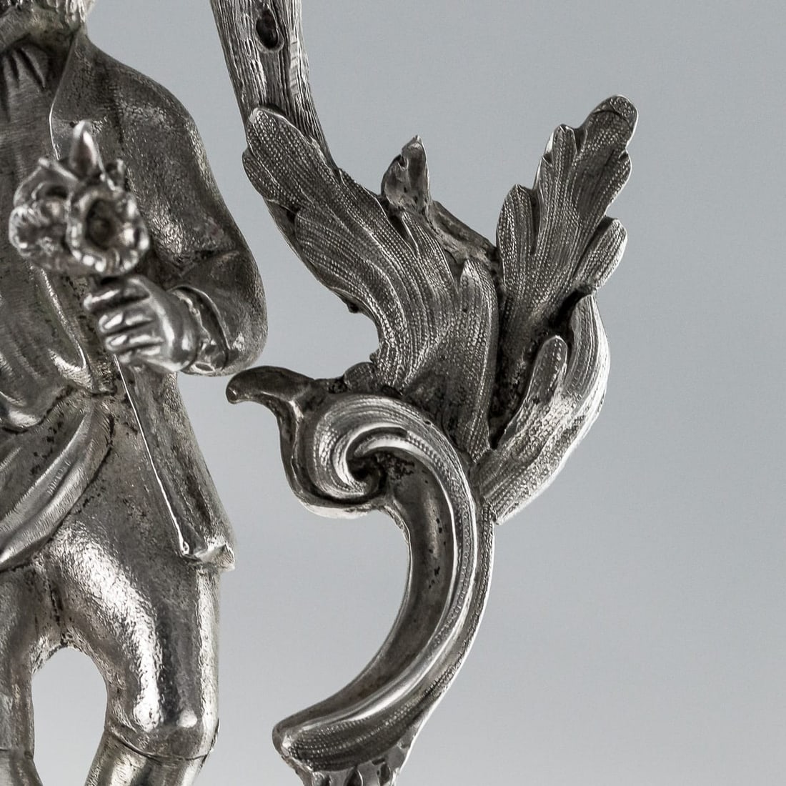 ANTIQUE 19thC VICTORIAN SOLID SILVER PAIR OF FIGURAL COMPORTS, C & G FOX c.1852 - 18