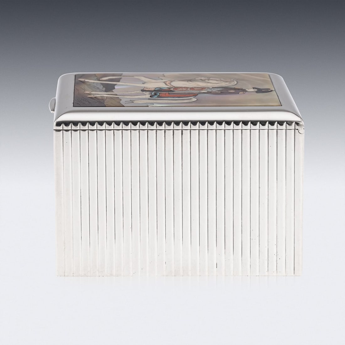 MID 20thC FRENCH SOLID SILVER & 18k GOLD, MOTHER OF PEARL BOX, DUNHILL c.1950 - 6
