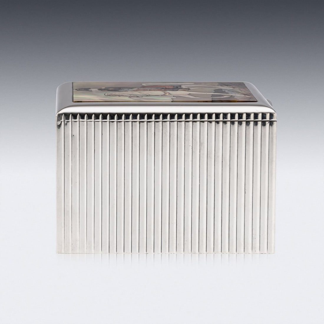 MID 20thC FRENCH SOLID SILVER & 18k GOLD, MOTHER OF PEARL BOX, DUNHILL c.1950 - 8