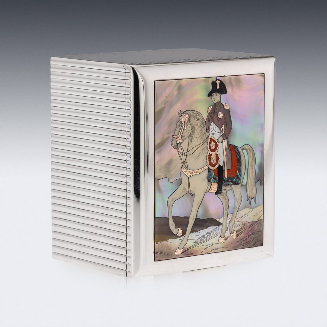 MID 20thC FRENCH SOLID SILVER & 18k GOLD, MOTHER OF PEARL BOX, DUNHILL c.1950 - 9