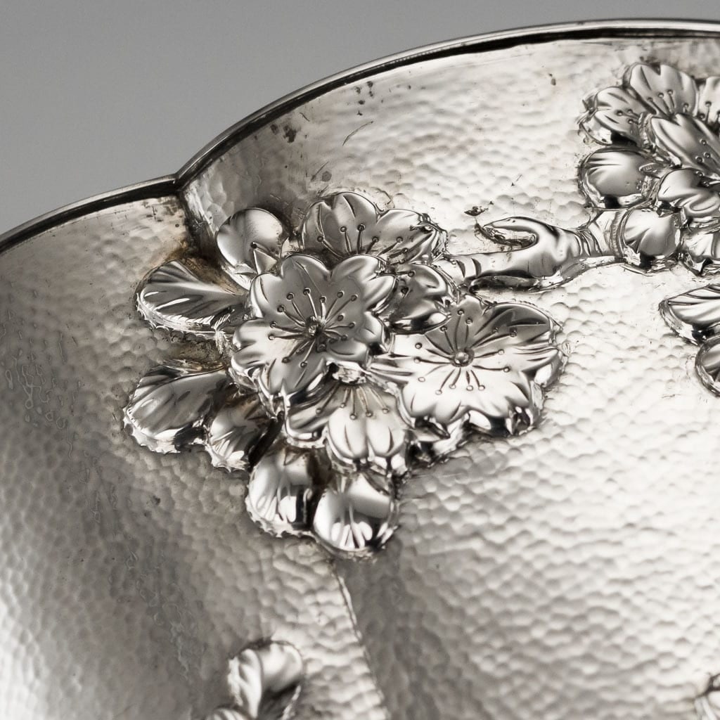 ANTIQUE 20thC JAPANESE SOLID SILVER MASSIVE GOBLET, NOMURA c.1900 - 8