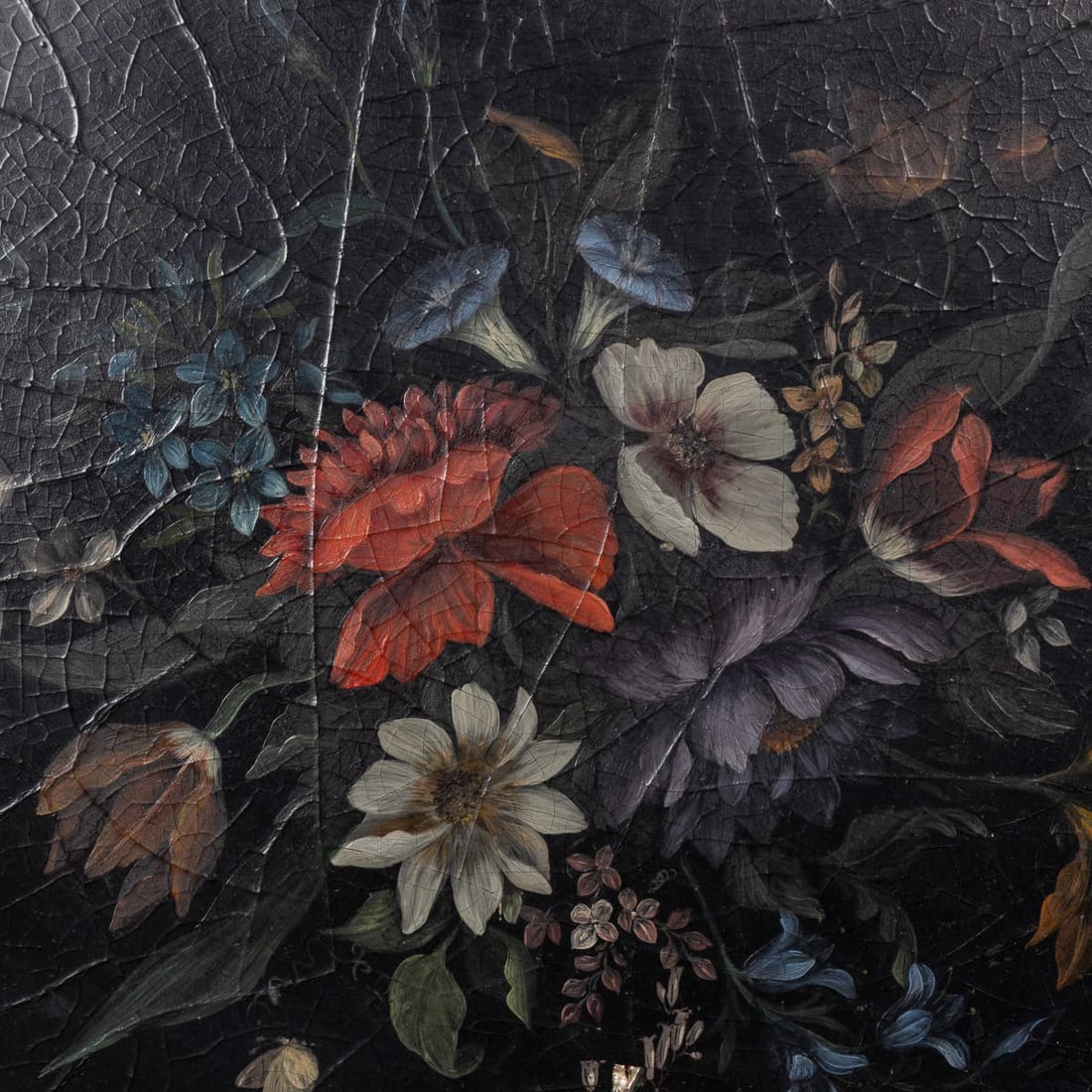 ANTIQUE 19thC VICTORIAN LARGE OVAL PAPIER-MÂCHÉ TRAY, ENGLAND c.1860 - 10