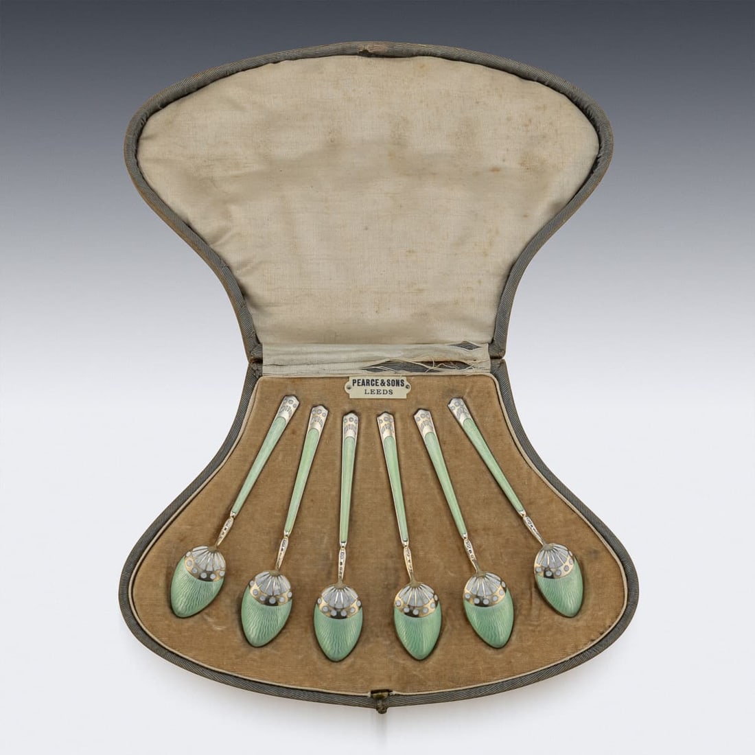 ANTIQUE 20thC NORWEGIAN SOLID SILVER GILT & ENAMEL SET OF SIX SPOONS - 3