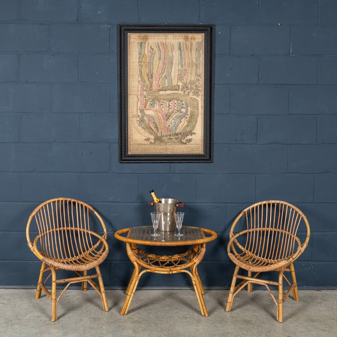 VINTAGE 20thC ITALIAN BAMBOO CONSERVATORY SUITE c.1970 - 2