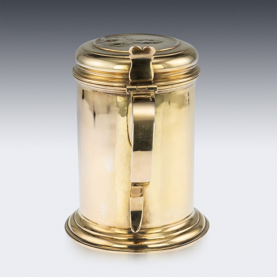ANTIQUE 18thC RUSSIAN EXCEPTIONAL SILVER-GILT TANKARD, MOSCOW c.1766 - 2