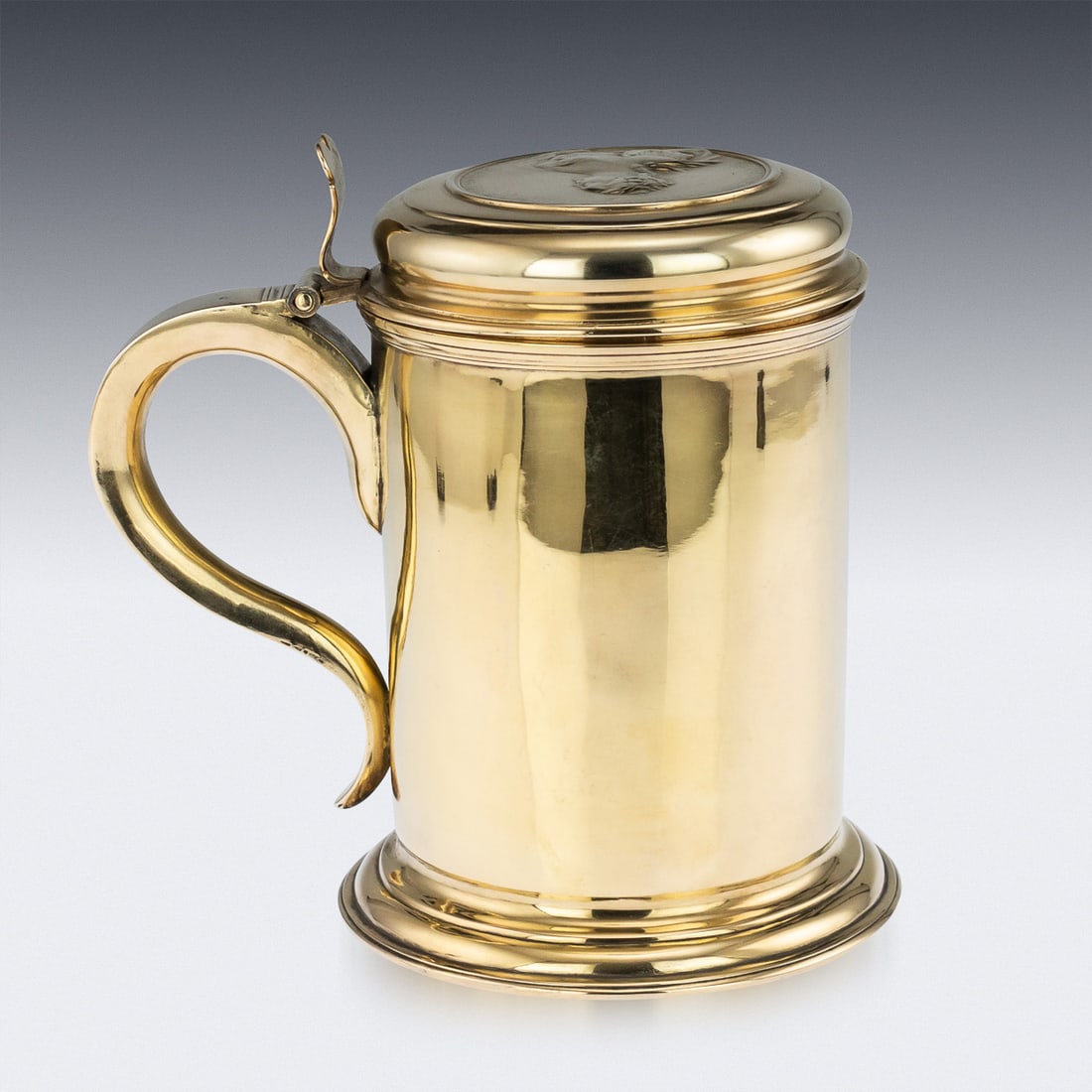ANTIQUE 18thC RUSSIAN EXCEPTIONAL SILVER-GILT TANKARD, MOSCOW c.1766 - 3