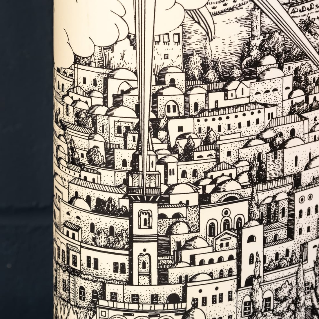 VINTAGE 20thC ITALIAN FORNASETTI "LUNA CITTÀ" TABLE LAMP BY ANTONANGELI - 11