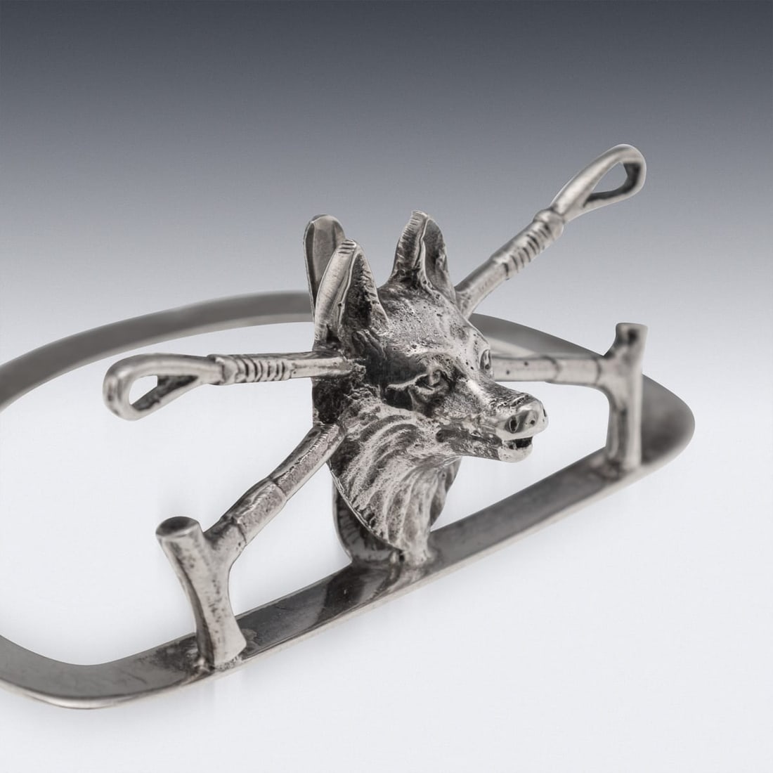 ANTIQUE 20thC ENGLISH SOLID SILVER SET OF FOUR MENU HOLDERS, BIRMINGHAM c.1907 - 5