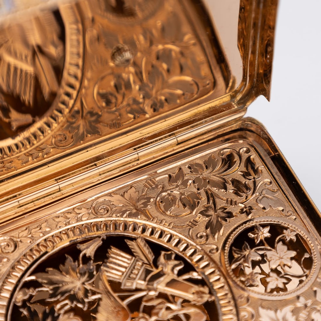 19thC SWISS 18k GOLD & ENAMEL MUSICAL SNUFF BOX, SENÉ & DÉTALLA c.1800 - 14