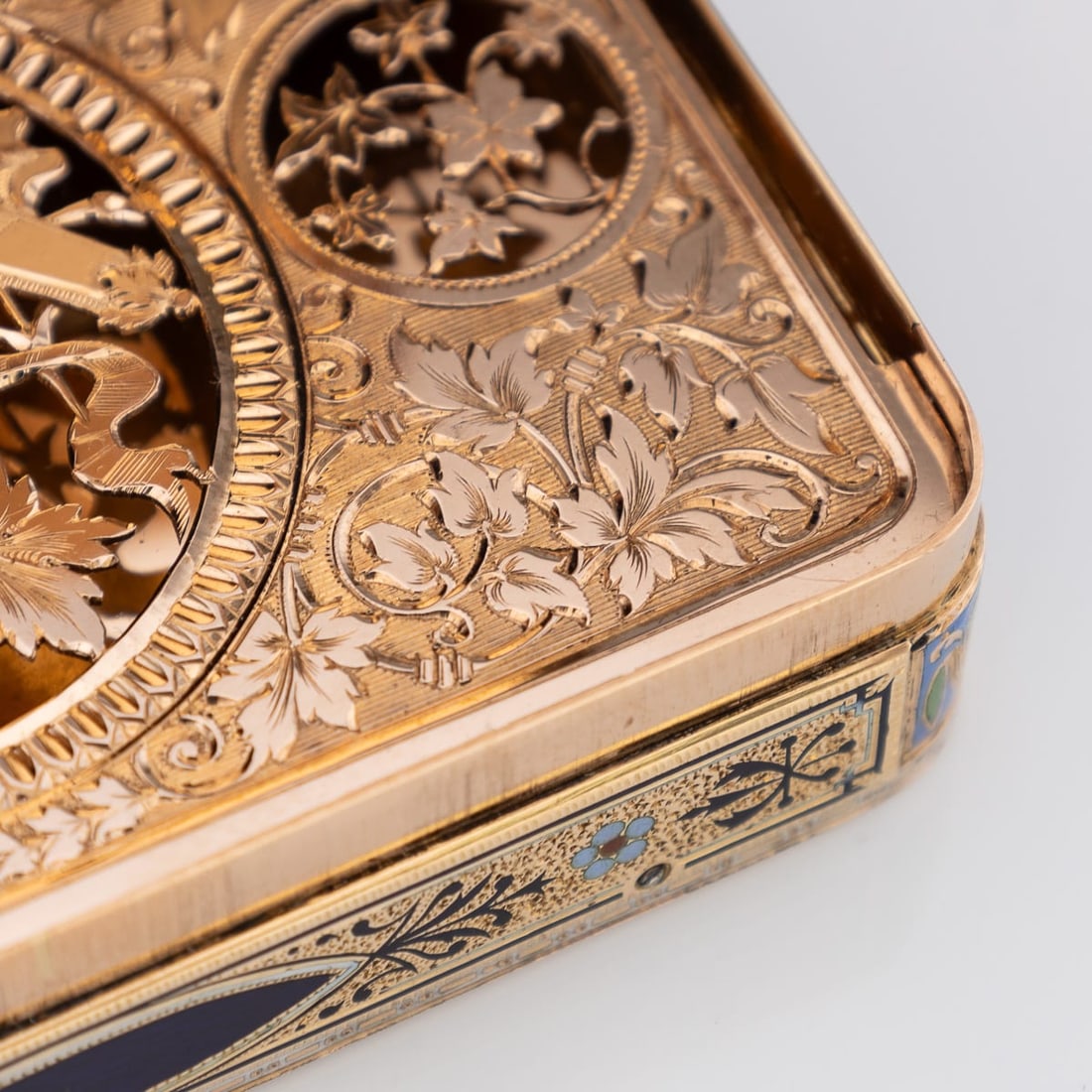 19thC SWISS 18k GOLD & ENAMEL MUSICAL SNUFF BOX, SENÉ & DÉTALLA c.1800 - 15