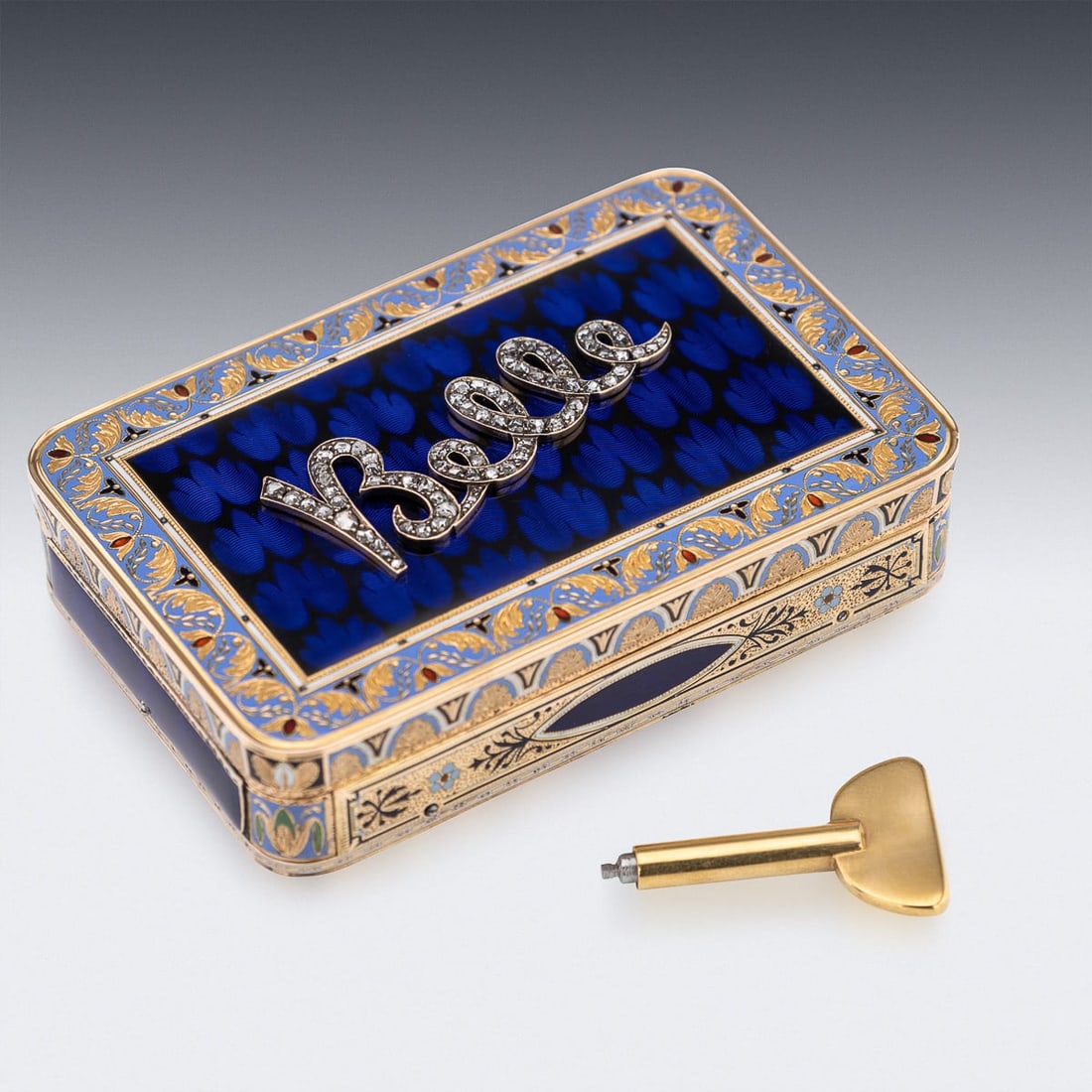 19thC SWISS 18k GOLD & ENAMEL MUSICAL SNUFF BOX, SENÉ & DÉTALLA c.1800 - 3