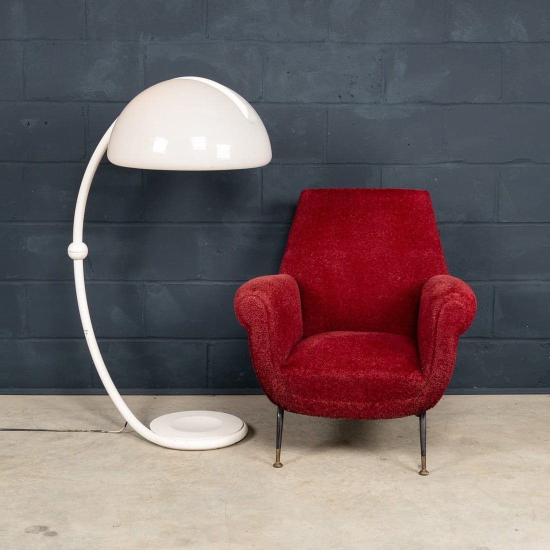20thC ITALIAN WHITE "SERPENTE" FLOOR LAMP BY ELIO MARTINELLI FOR MARTINELLI LUCE - 2