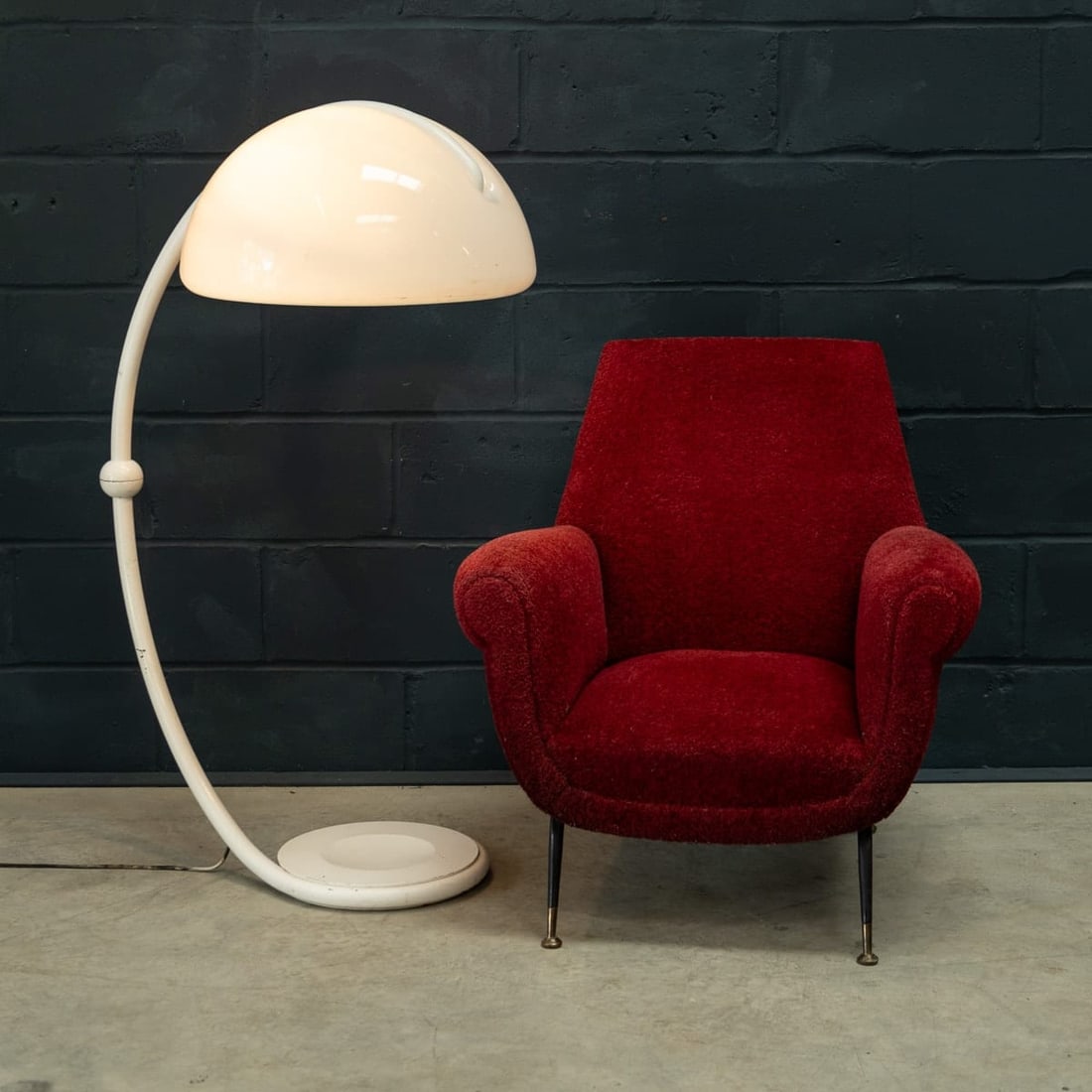 20thC ITALIAN WHITE "SERPENTE" FLOOR LAMP BY ELIO MARTINELLI FOR MARTINELLI LUCE - 3