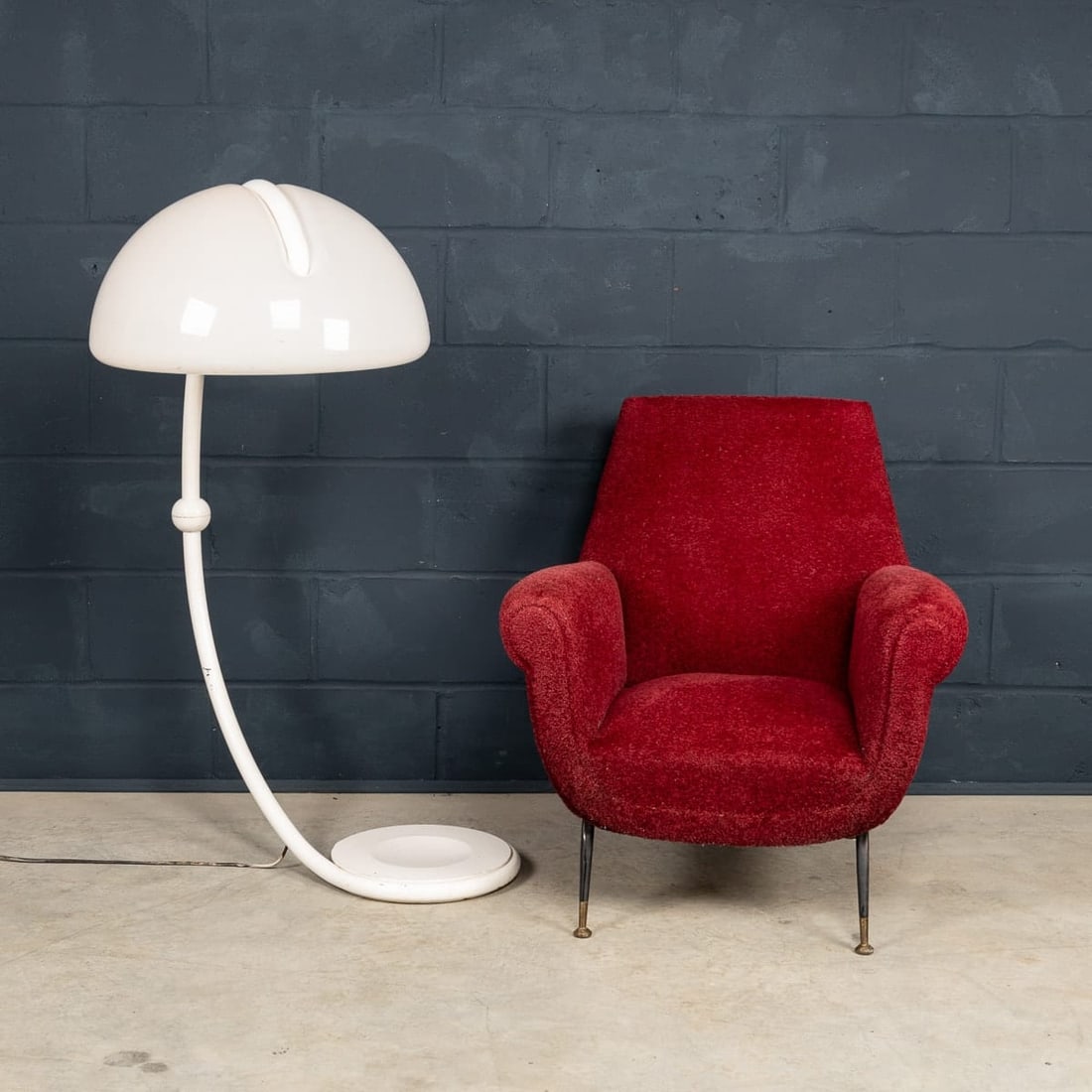 20thC ITALIAN WHITE "SERPENTE" FLOOR LAMP BY ELIO MARTINELLI FOR MARTINELLI LUCE - 4