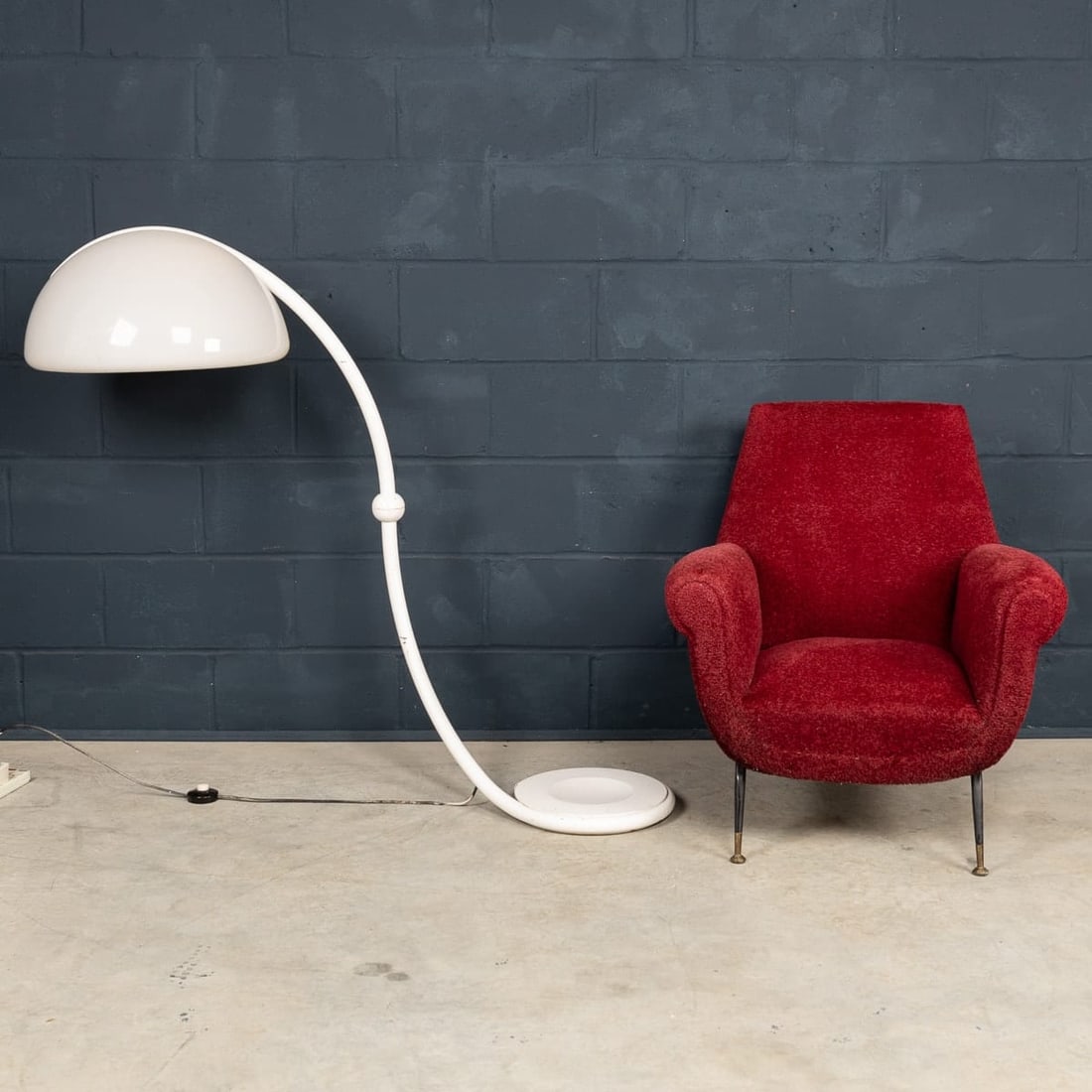 20thC ITALIAN WHITE "SERPENTE" FLOOR LAMP BY ELIO MARTINELLI FOR MARTINELLI LUCE - 7