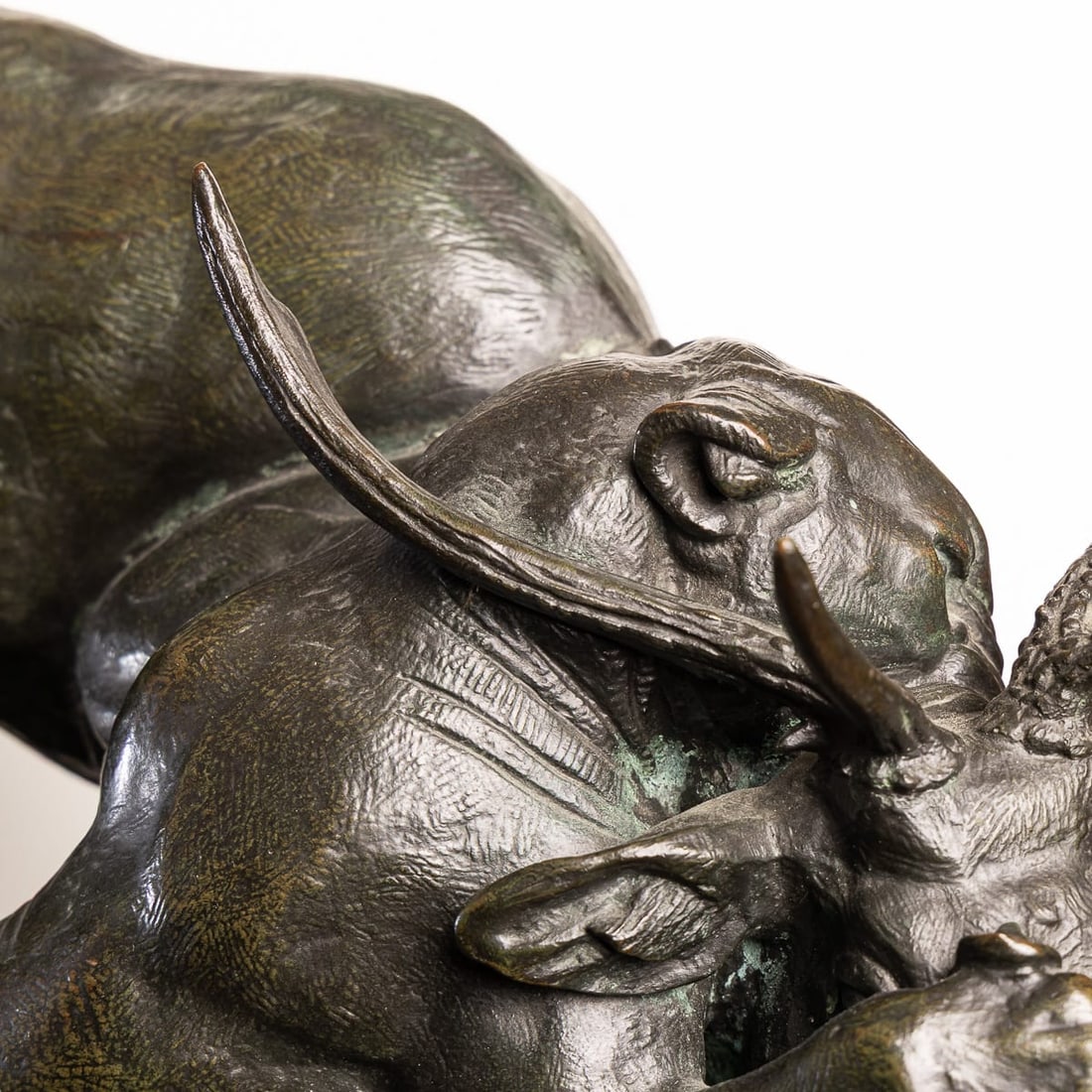 FRENCH BRONZE PANTHER & STAG HUNTING SCENE, ANTOINE-LOUIS BARYE (1796-1875) - 12