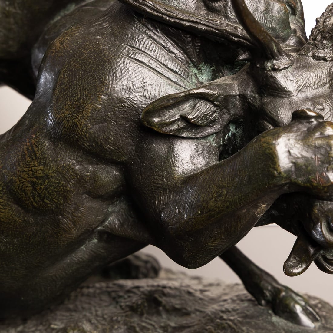 FRENCH BRONZE PANTHER & STAG HUNTING SCENE, ANTOINE-LOUIS BARYE (1796-1875) - 13